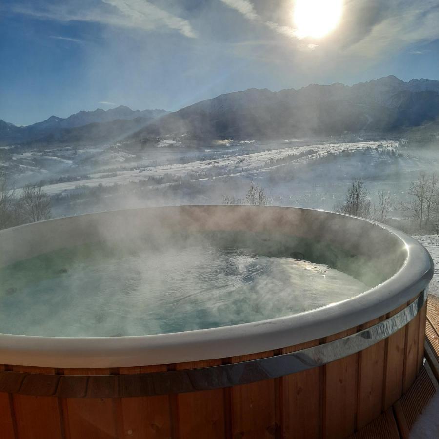 Domki Widokowe Wooden Luxury Chalet & Jacuzzi Zab Bagian luar foto